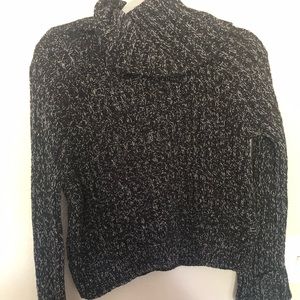 Free People Black and White cropped sweater